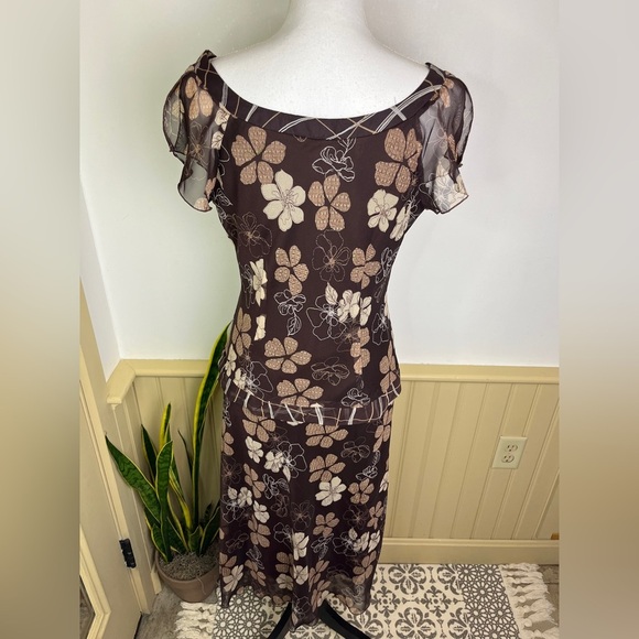 Vtg Y2K Believe Drop Waist Midi Dress 10 Fairy Grunge Whimsical Earthy Woodsy - Picture 8 of 10